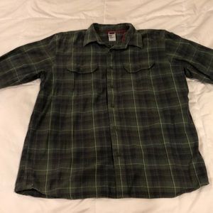 North Face Flannel Green Men’s Large